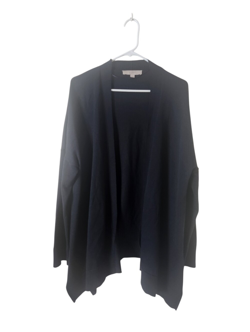 Loft Black Wool Blend Open Front Cardigan